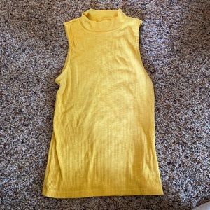 Yellow high neck tank top